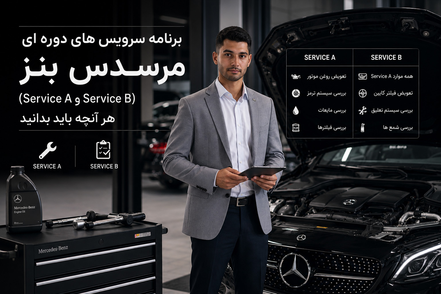 برنامه سرویس های دوره ای مرسدس بنز (Service A و Service B)؛ هر آنچه باید بدانید