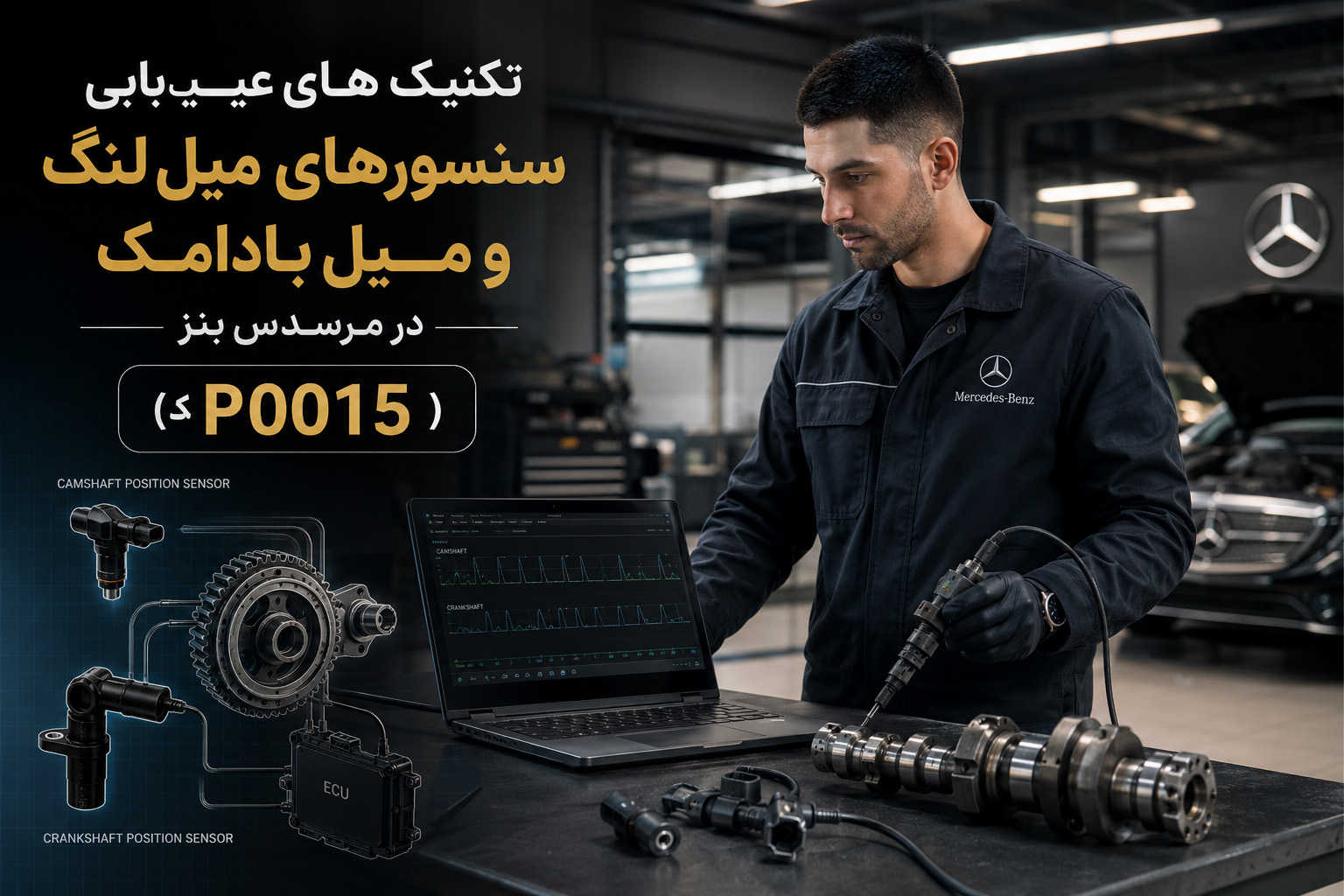 تکنیکهای عیبیابی سنسورهای میللنگ و میل بادامک در مرسدس بنز (کد P0015)